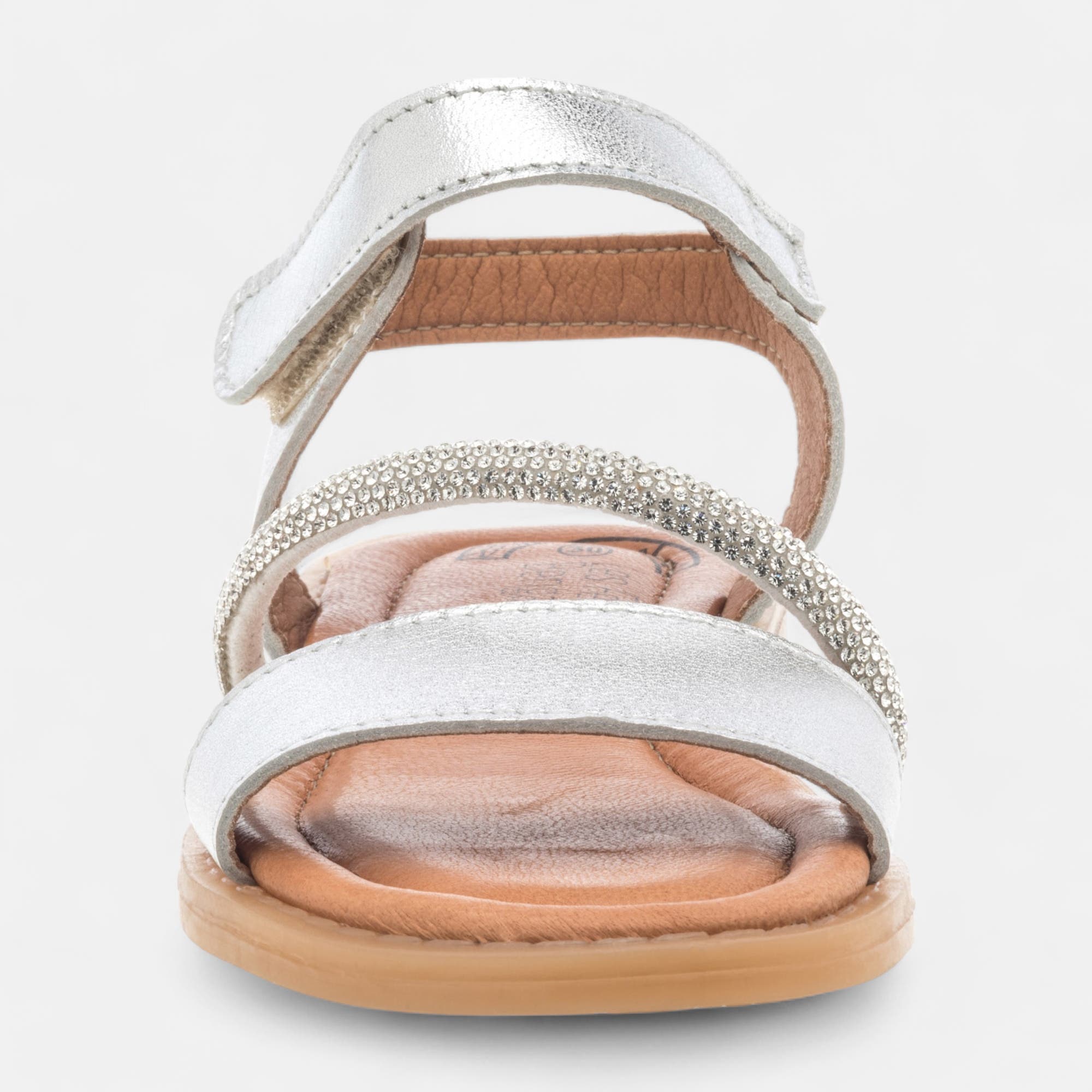 Nu-pieds Fille en cuir argent