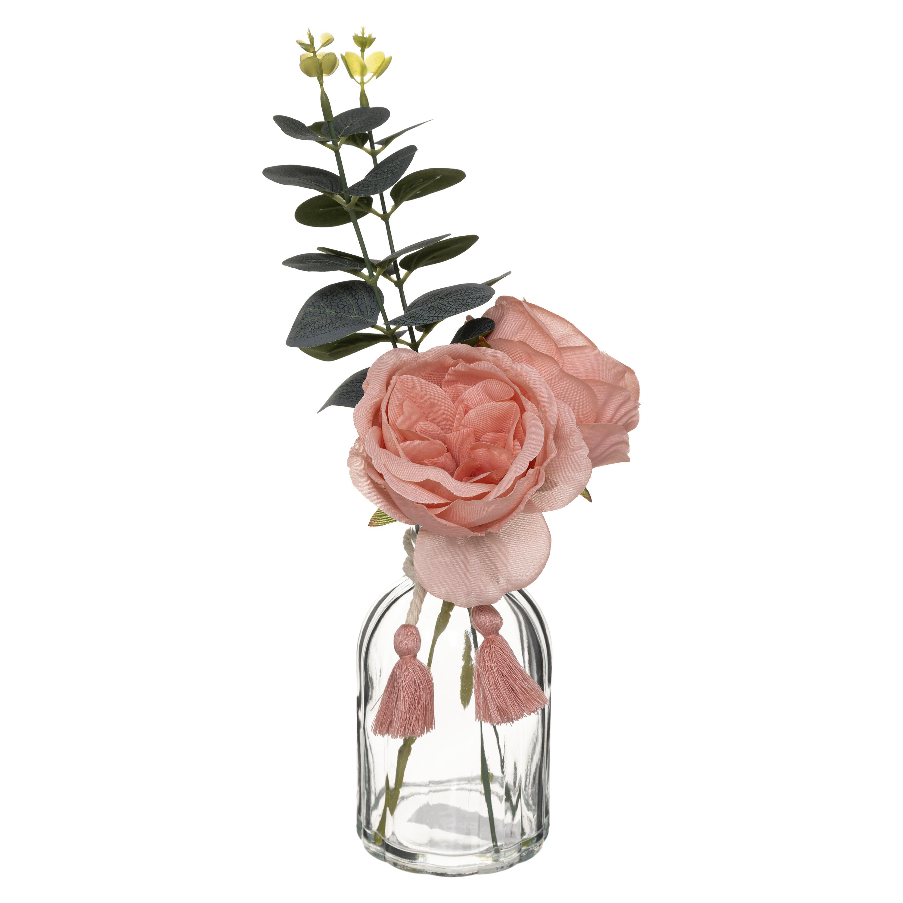 COMPOSITION FLEUR VERRE CARMEN H.30CM