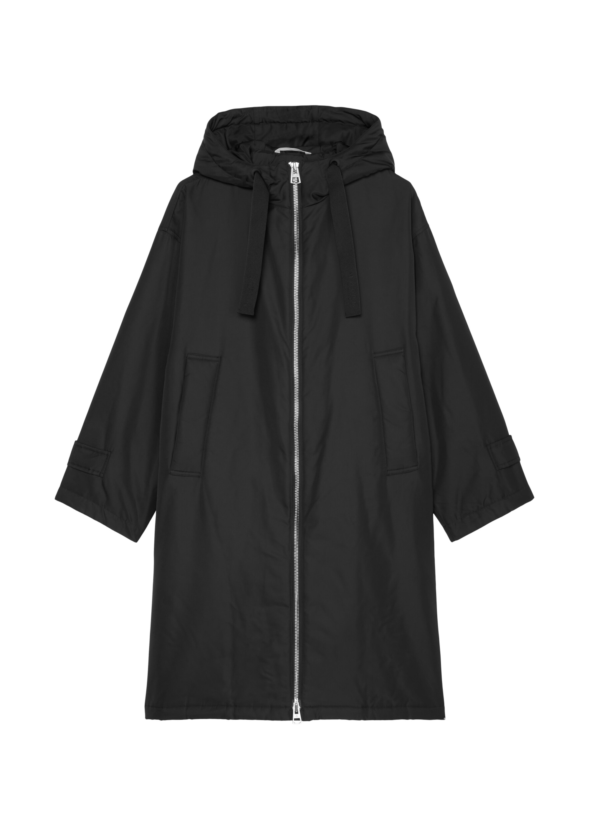 Wattierter Kapuzen-Mantel relaxed aus recyeltem Polyester-Twill WR