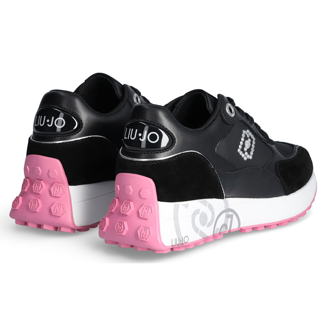 Liu-Jo Sneakers en Cuir Chiara noir/blanc/rose