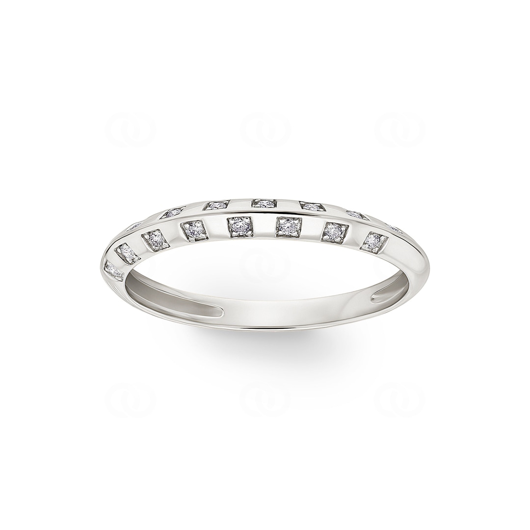 Ring 750/18 K Weissgold mit Diamanten 0.09 ct H/si