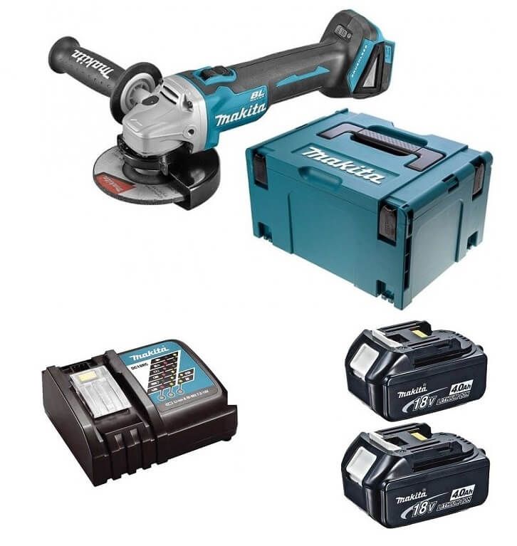 Makita DGA506RMJ 18V Li-ion accu haakse slijper set (2x4.0Ah) in Mbox - 125mm - koolborstelloos