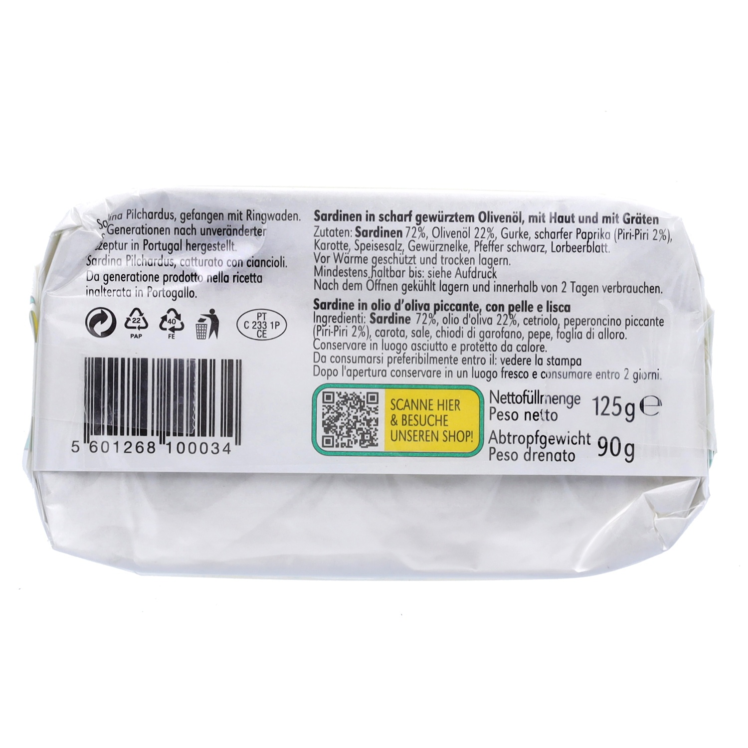 NURI Sardinen, in Olivenöl 125 g