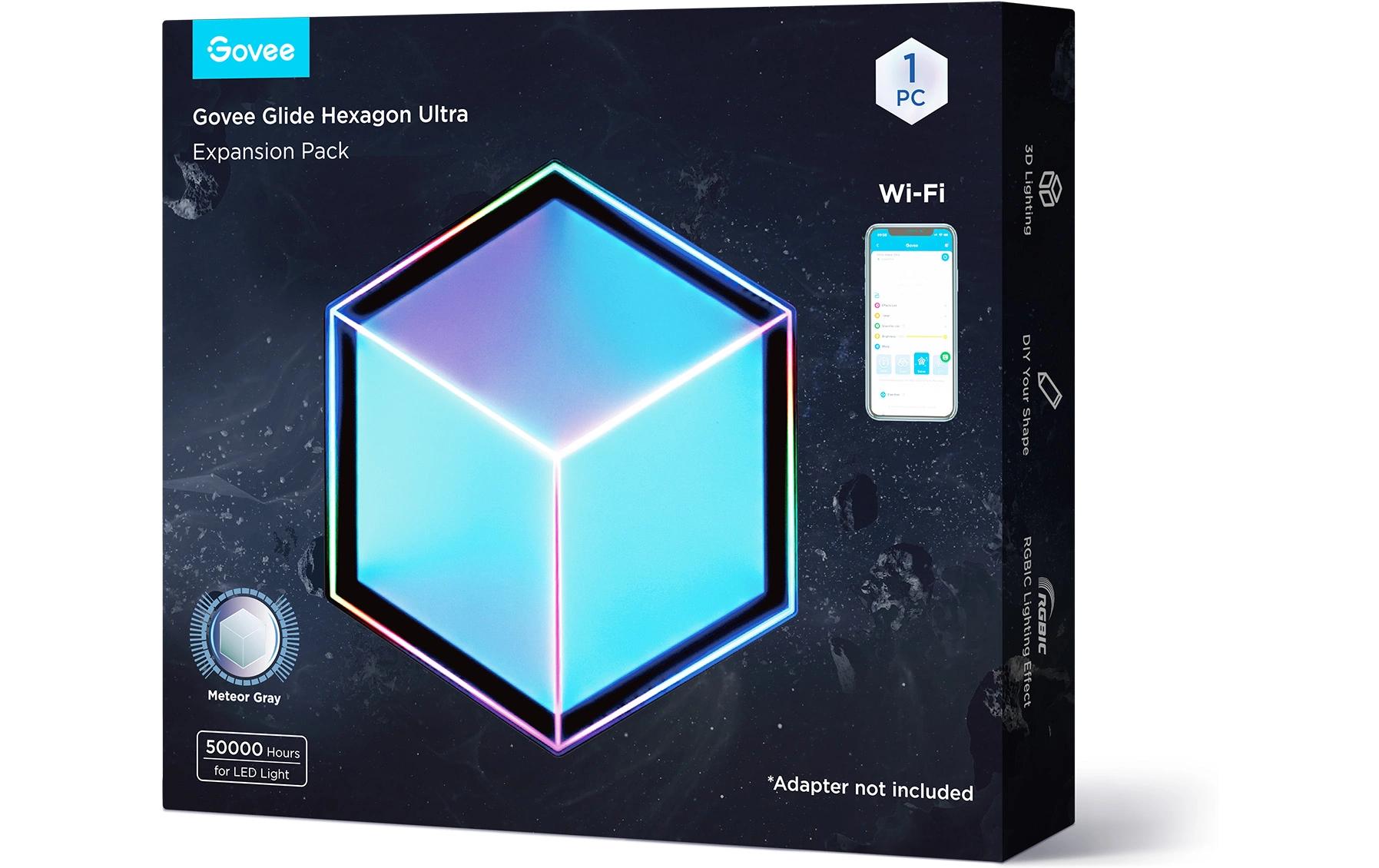 Panelleuchte Glide Hexa Ultra, Erweiterung, 1 StückInnovative 3D-Lichtpaneele