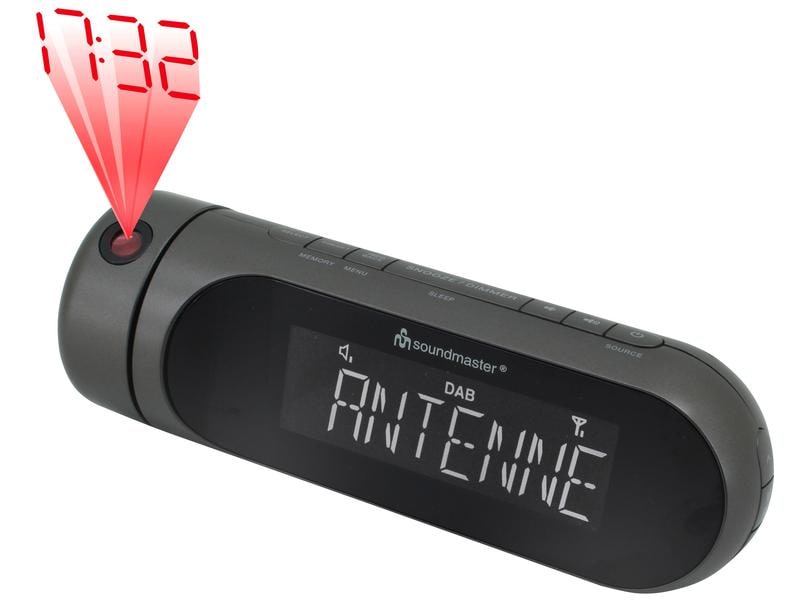 soundmaster Radiowecker UR6700AN Schwarz Uhrenradio mit Projektion der Zeit