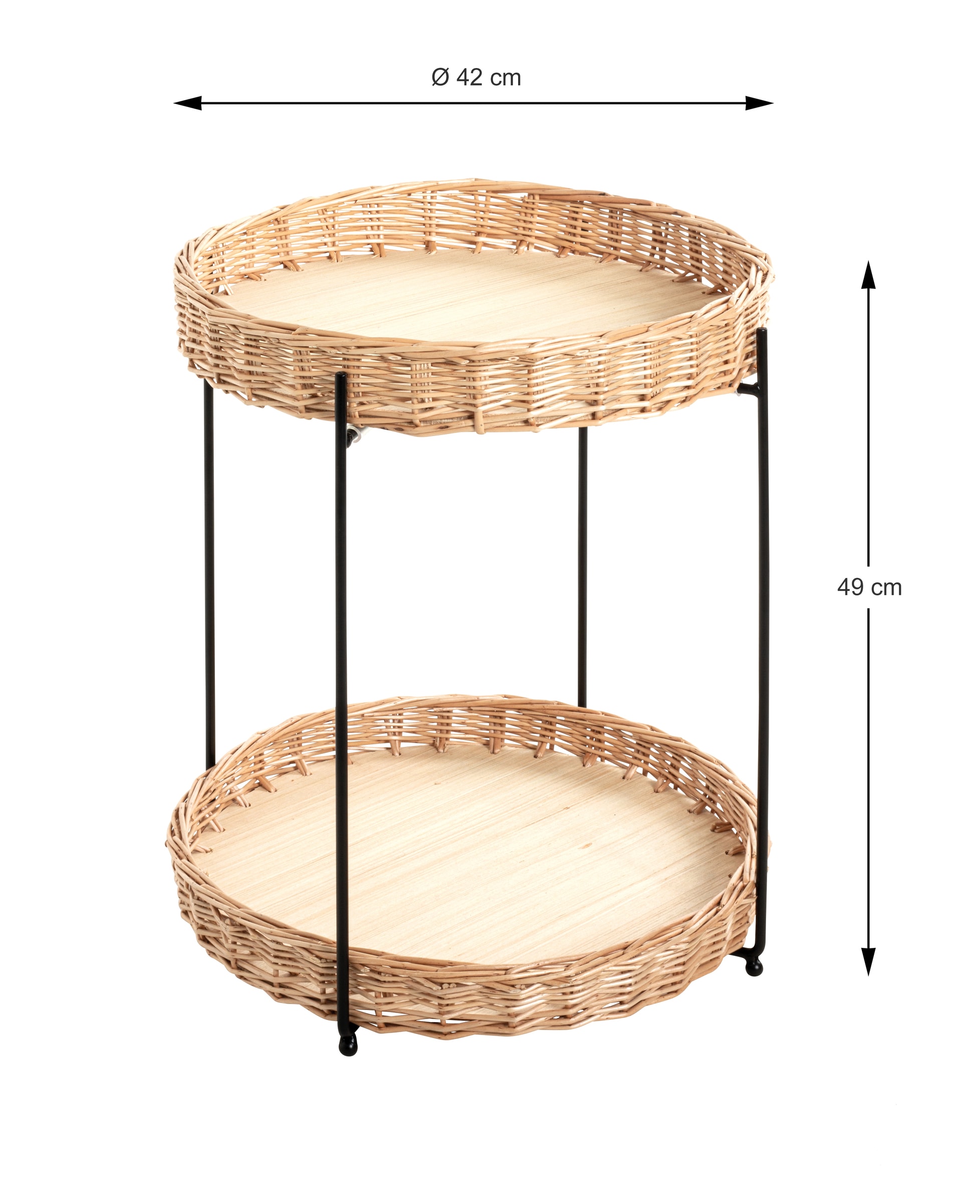 Beistelltisch ø 42 cm natur/schwarz