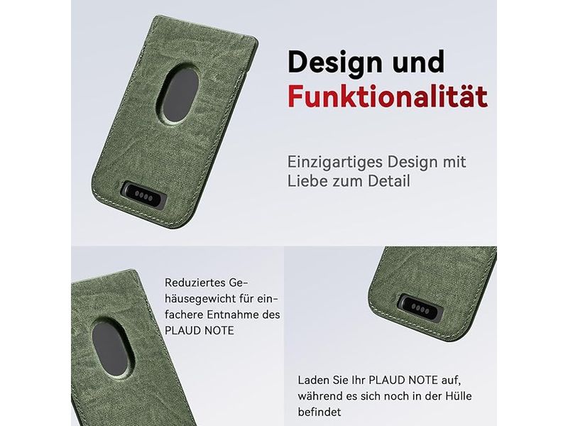 Plaud Note Magnetische Hülle Grün Passend zum Plaud Note AI Voice Recorder