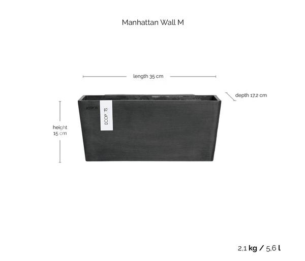 Ecopots Kunststoff-Kasten Manhattan Wall mit