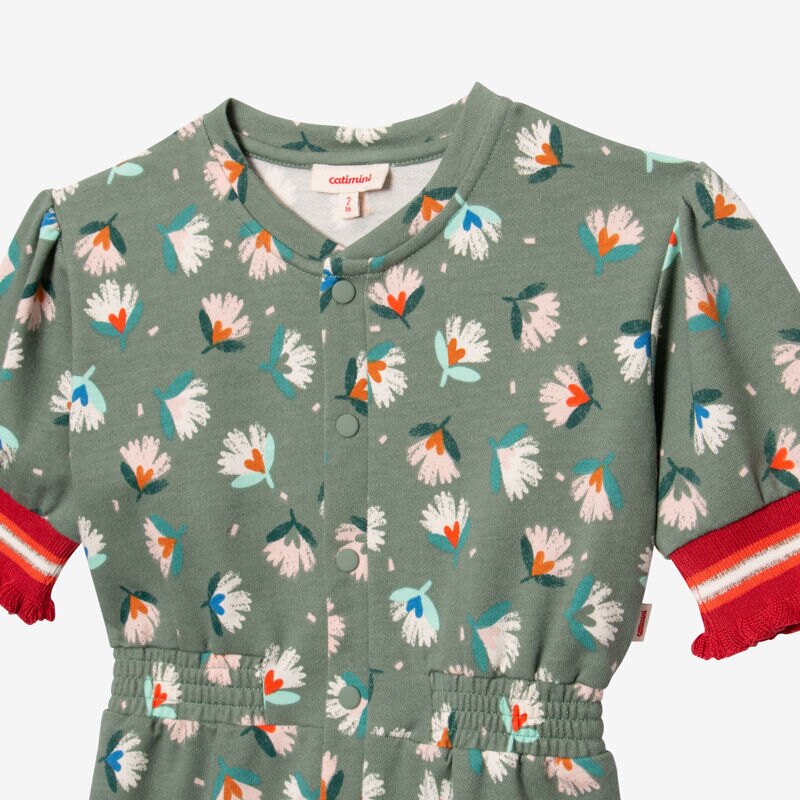 Combi longue bébé fille herbier vert Catimini Vert