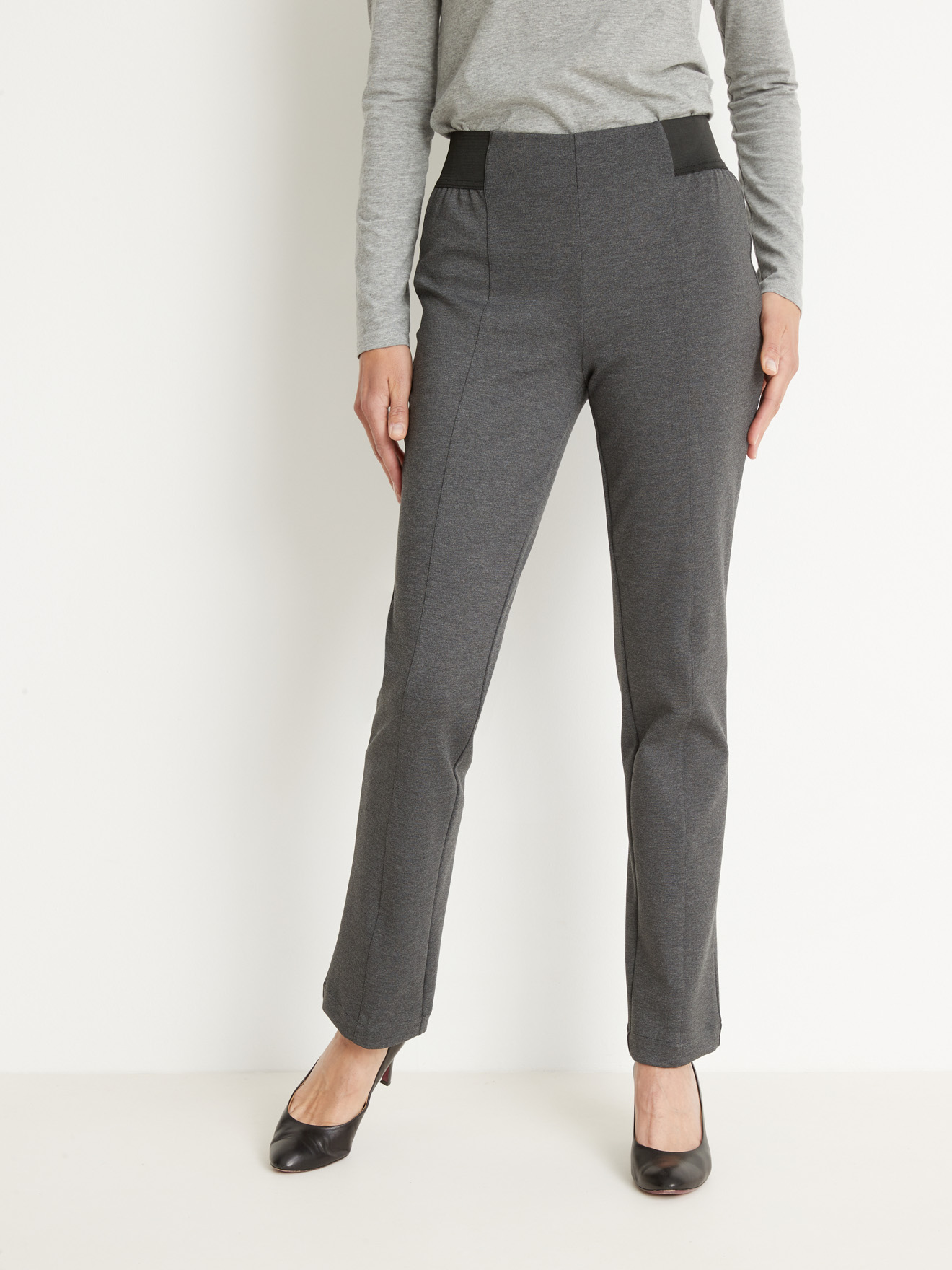 Pantalon élastiqué en maille milano