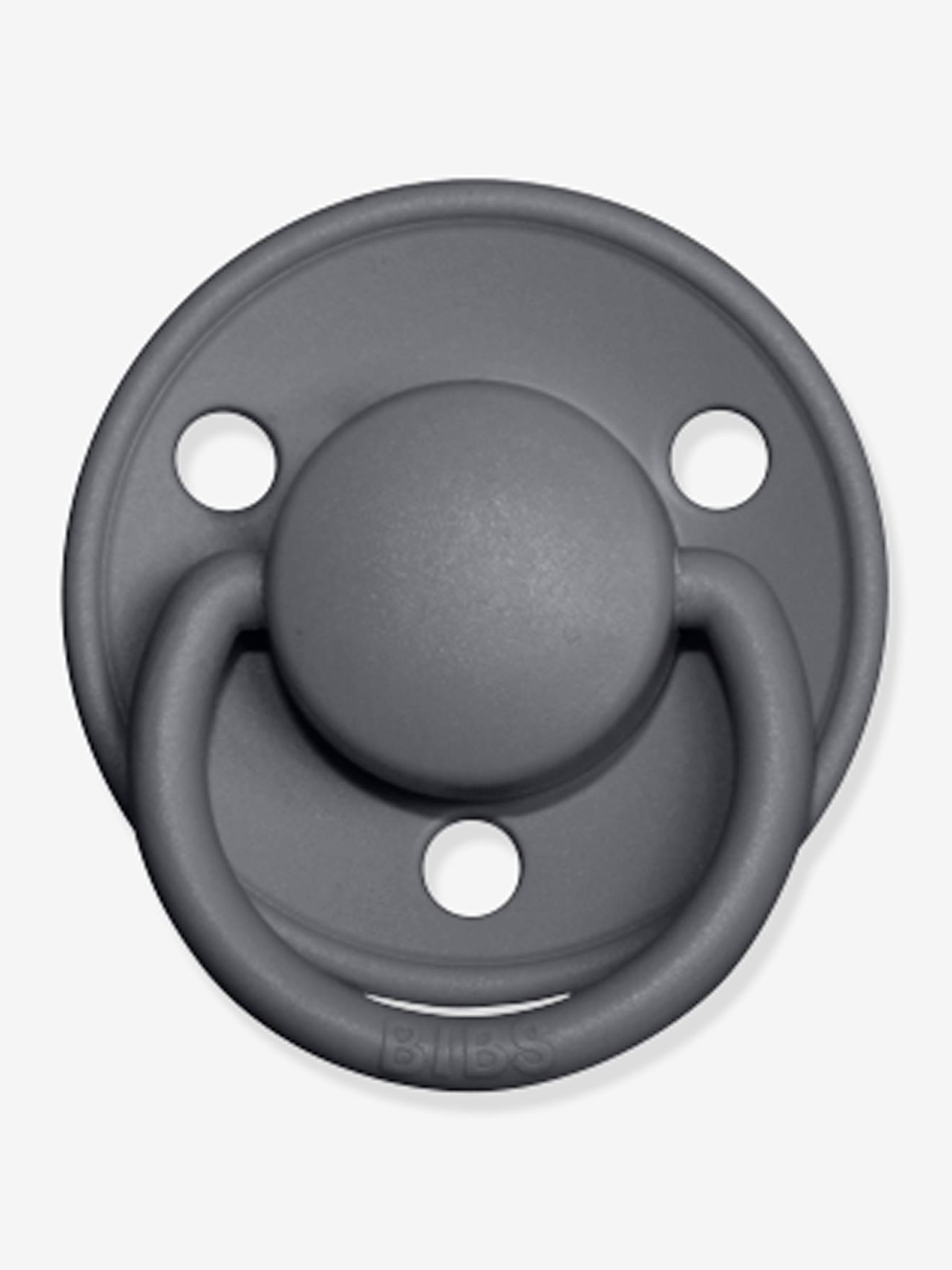 Lote com 2 chupetas de silicone BIBS De Lux, cinza escuro, bicolor/multicoloridas.