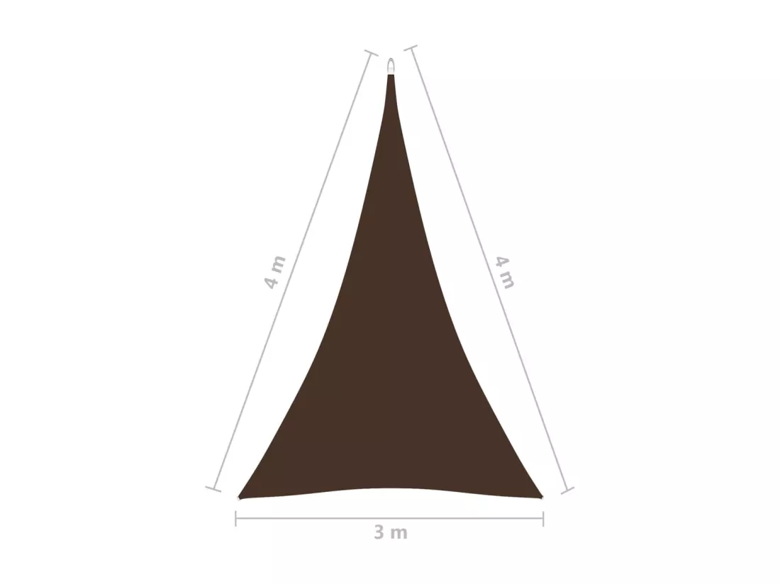 Voile de parasol tissu oxford triangulaire 3x4x4 m marron