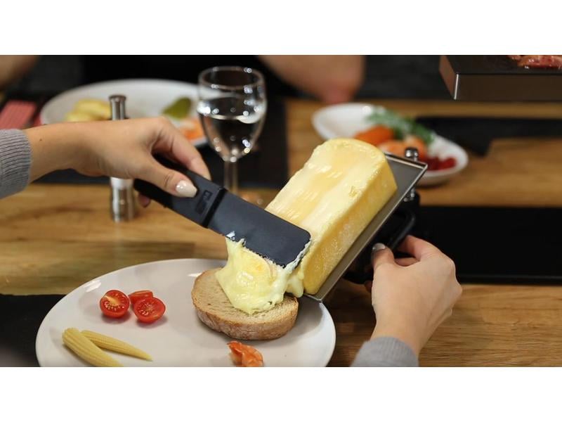 Stöckli Raclette-Gerät Swing Silber/Schwarz Raclettegerät mit Käsehalterung