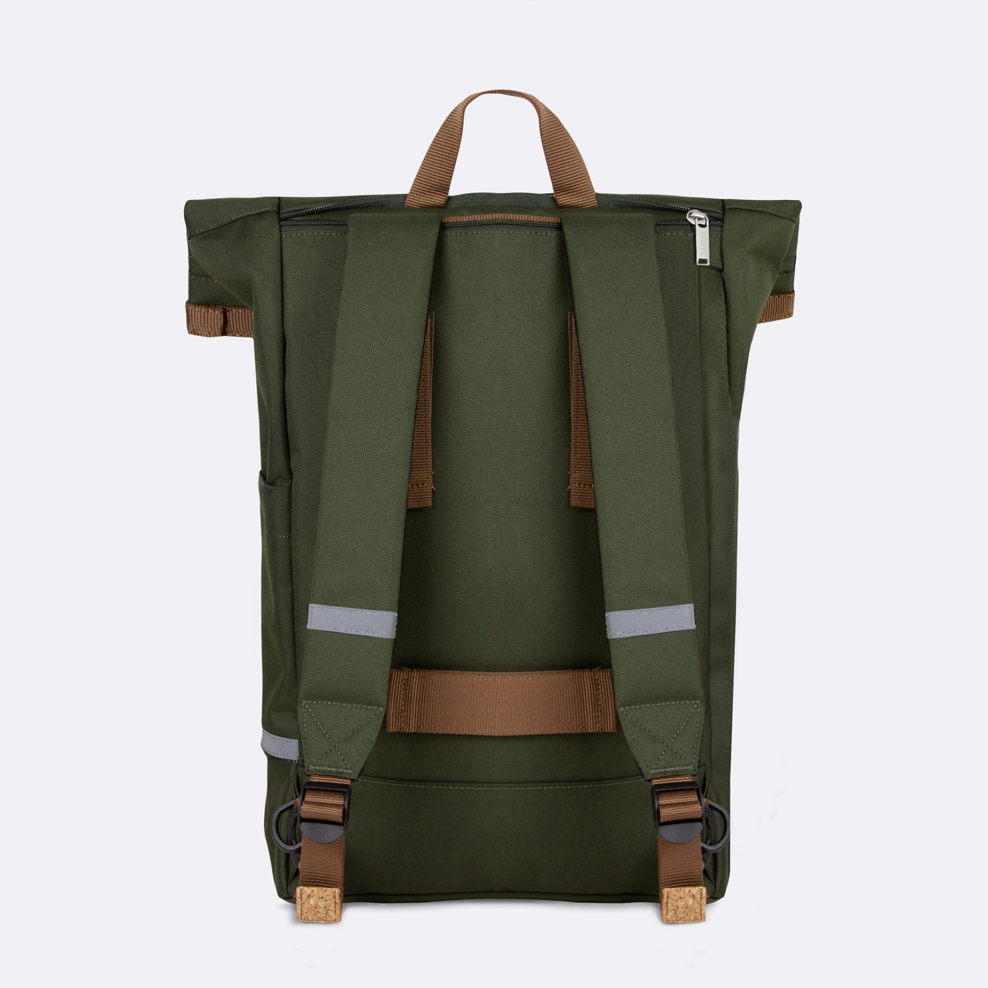 Sac à dos kaki végan en polyester recyclé - modèle Cycling medium
