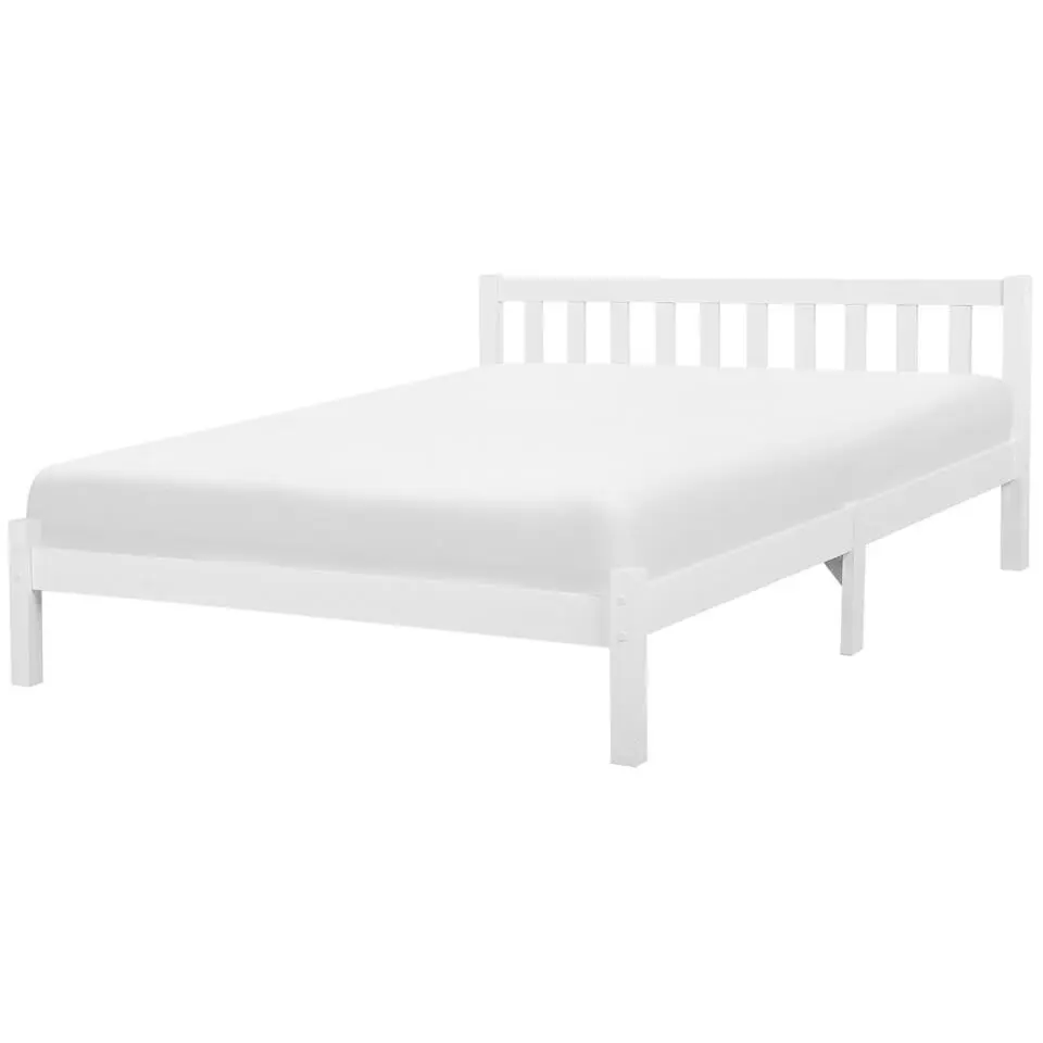 FLORAC - Tweepersoonsbed - Wit - 180 x 200 cm - Dennenhout