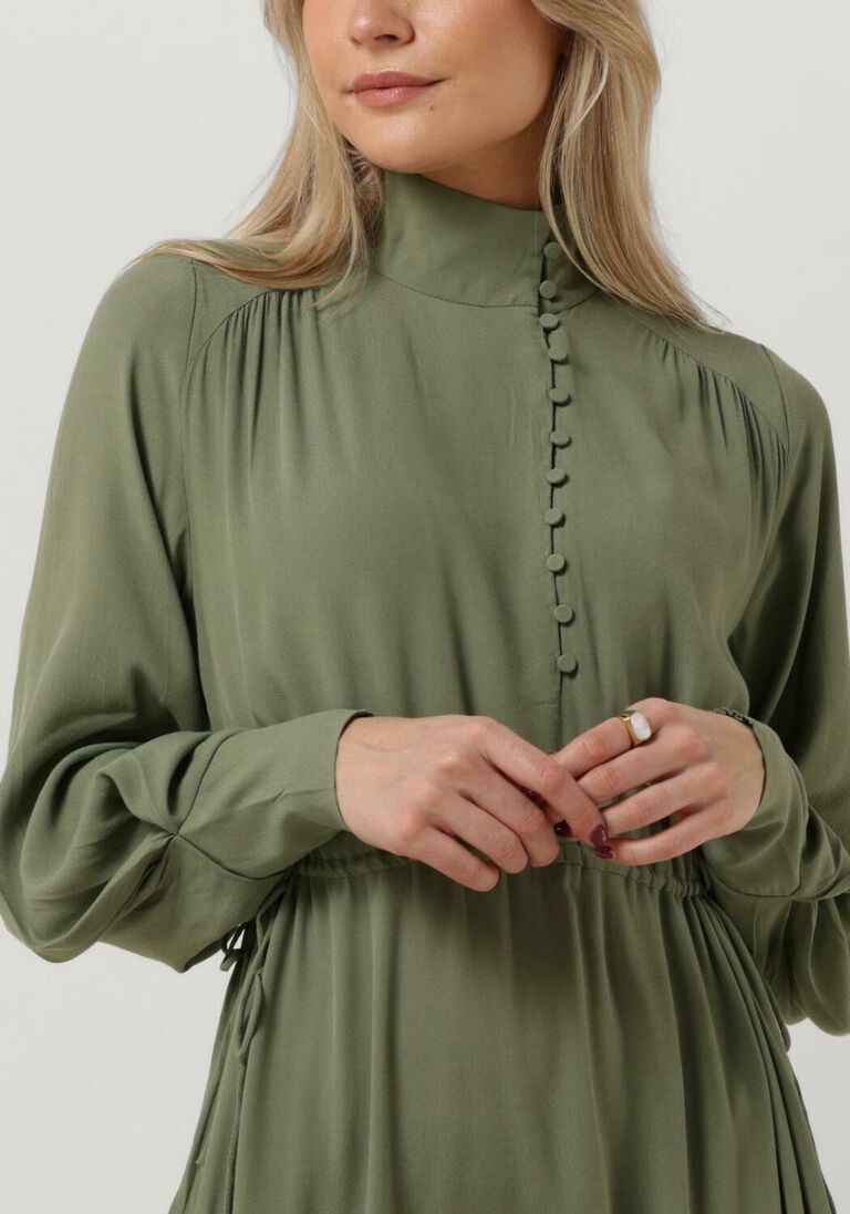 BRUUNS BAZAAR groene bruuns bazaar midi jurk lilli lyra dress