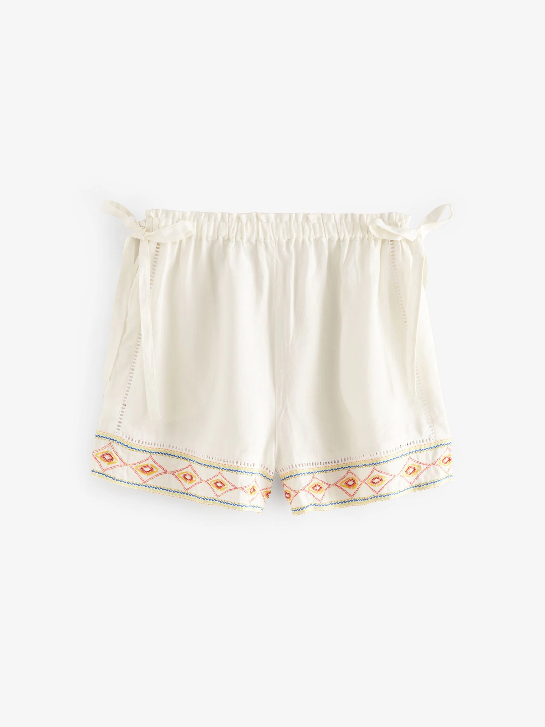 Multi - Geborduurde strandshorts met linnen