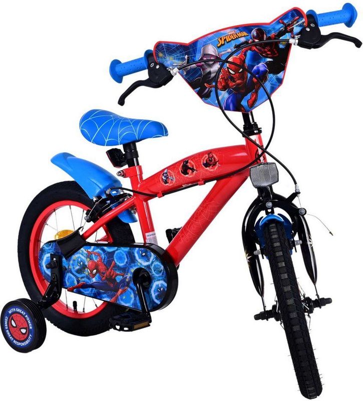 Ultimate Spider-Man Kinderfiets - Jongens - 14 inch - Blauw/Rood - Twee handremmen