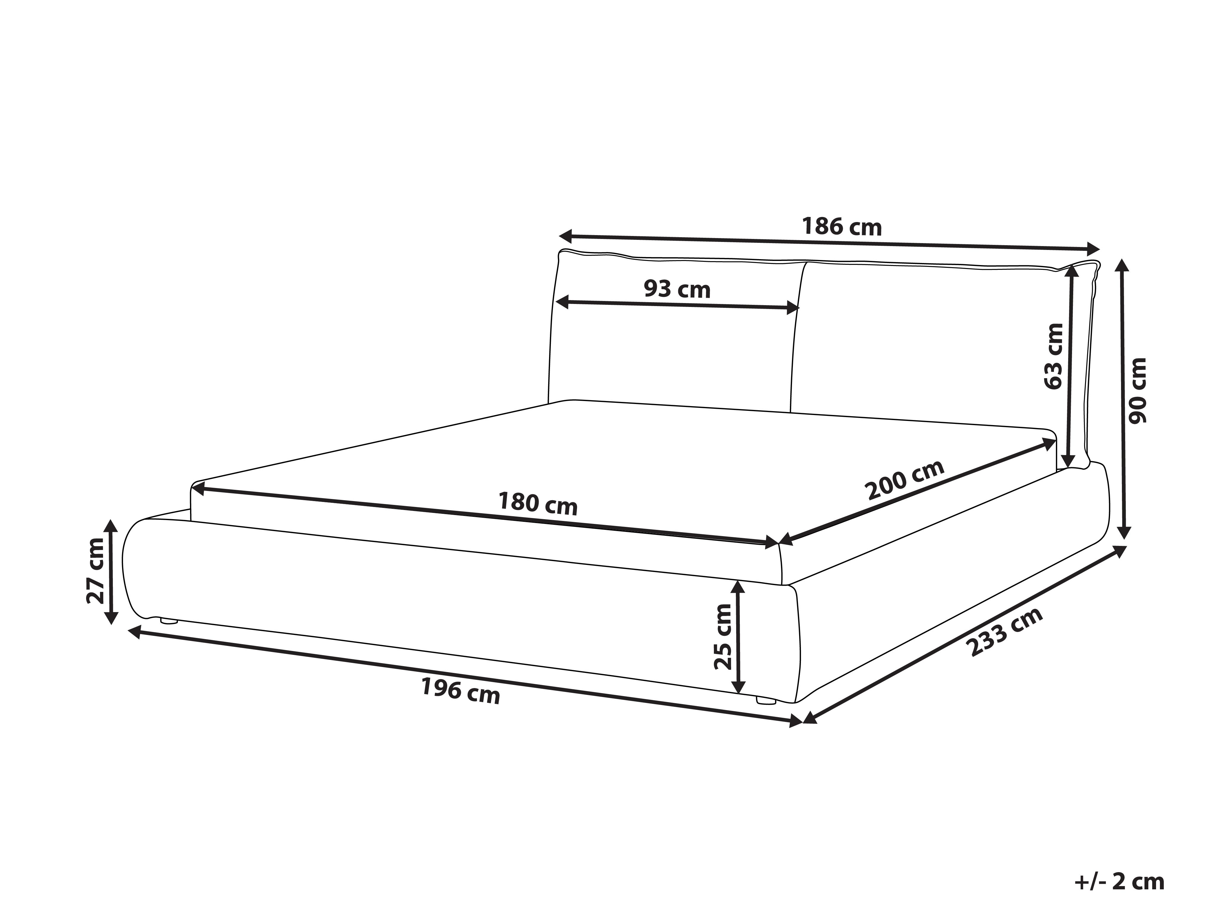 Waterbed Stof VINAY 180 x 200 cm Lichtgrijs