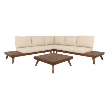 KARWEI loungeset Bordeaux walnut hout