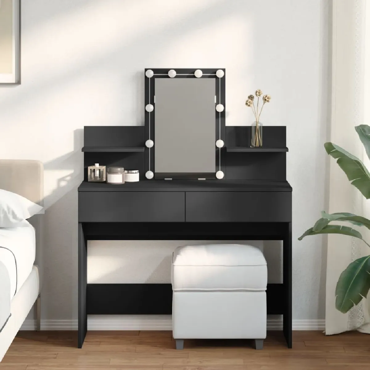 vidaXL Coiffeuse avec LED - Noir