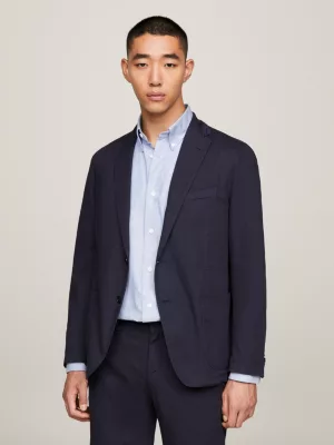 Terno slim fit de duas peças em sarja quebrada