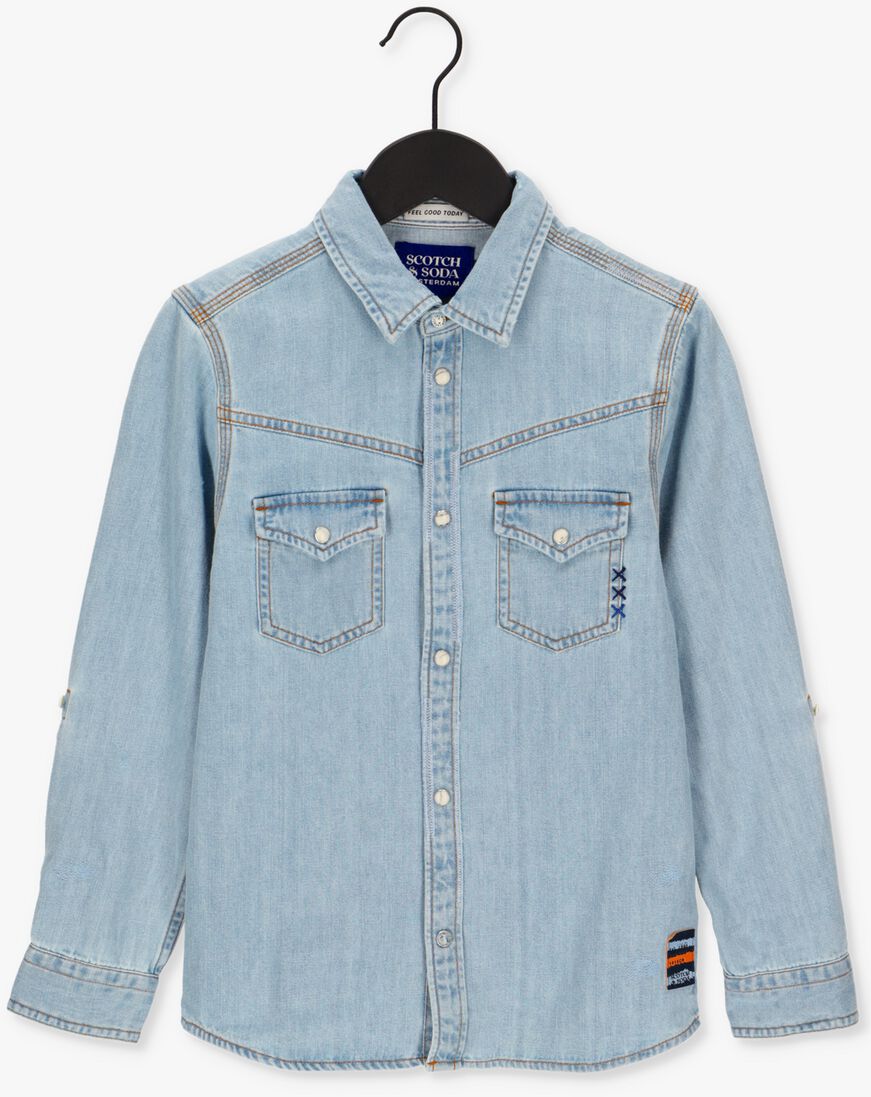 SCOTCH & SODA lichtblauwe scotch & soda casual overhemd 167412-22-fwbm-d20
