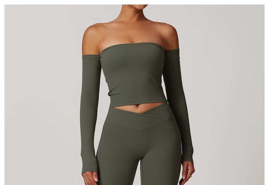 Skinniano - Laag uitlopende yogabroek met effen taille