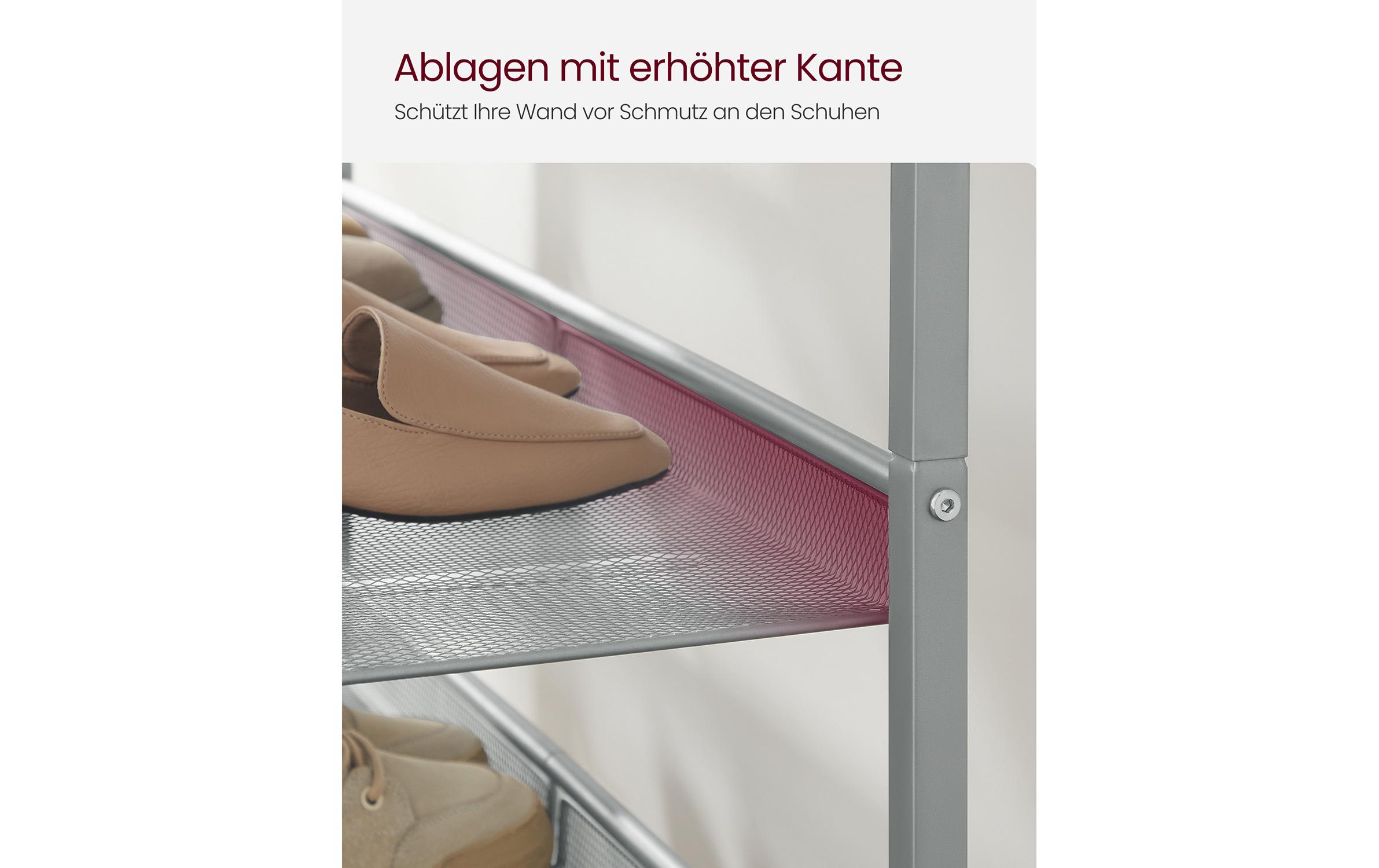 Schuhregal 93 x 75 x 30 cm, GrauSchuhgestell mit 5 Ablagen