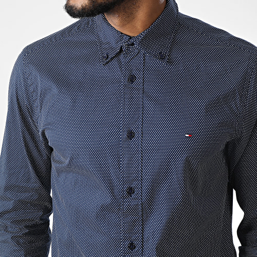 Chemise Manches Longues Core Flex Mini Geo Print 5036 Bleu Marine