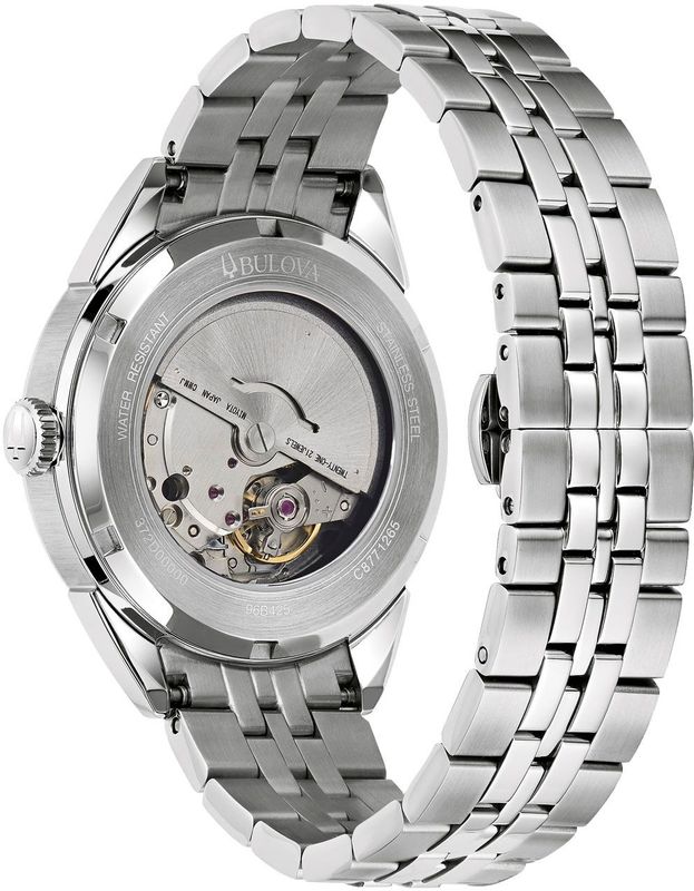 Bulova - Polshorloge - Zilver - Blauw Wijzerplaat - Automatisch Uurwerk
