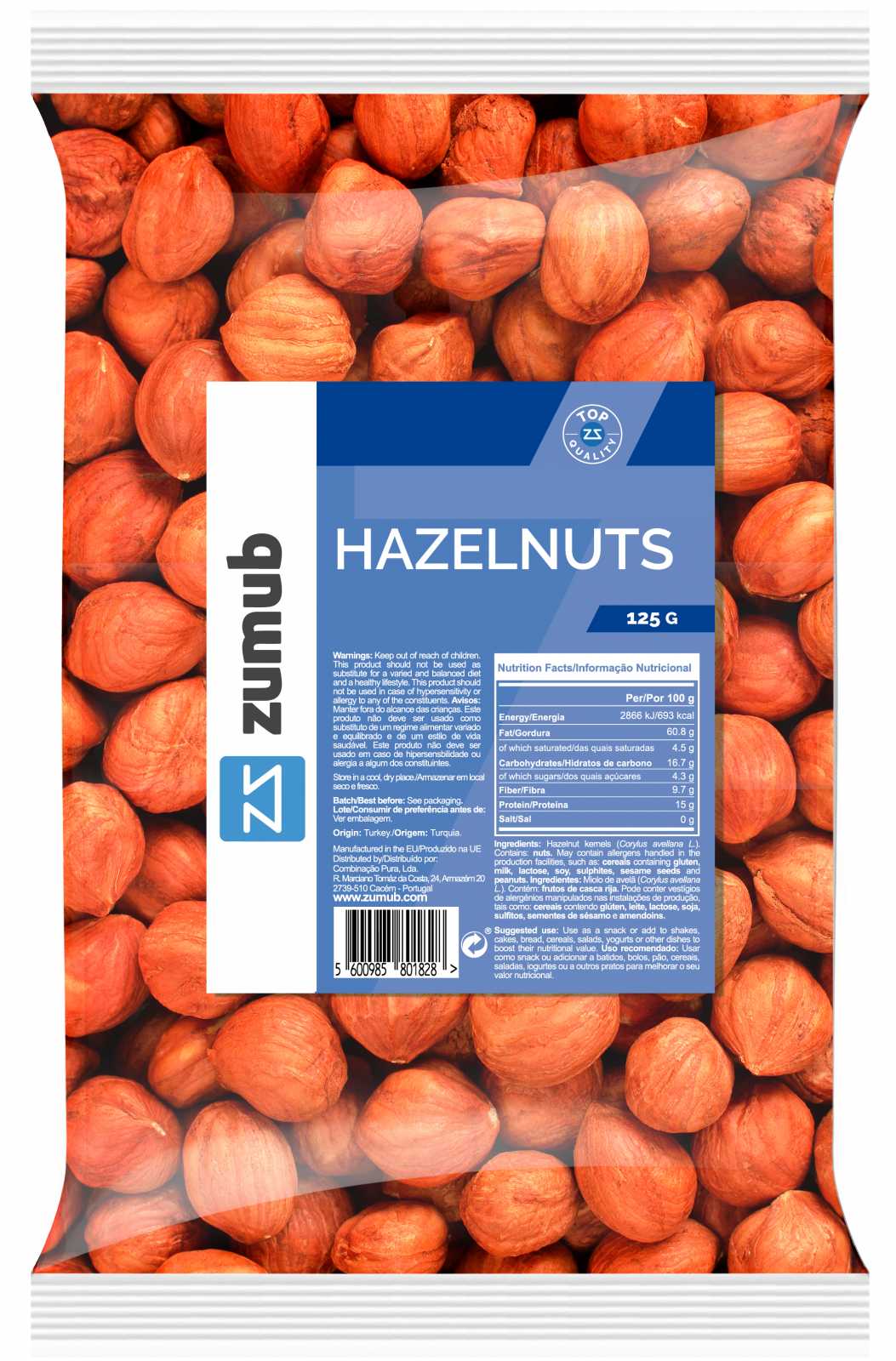 Avelãs Zumub Zumub 125g - Oportunidade