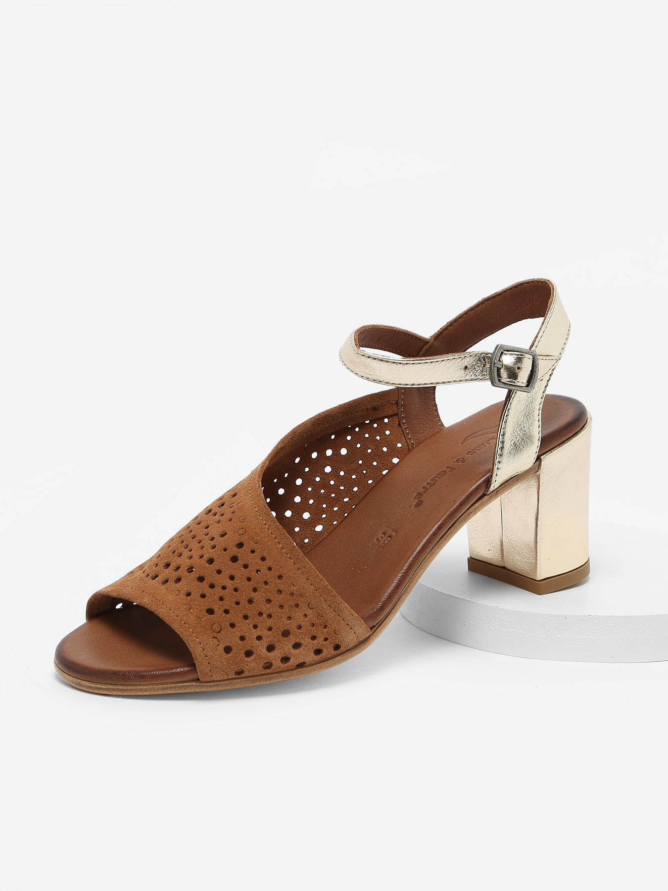 Sandales  talon California en cuir LUNE ET L'AUTRE
