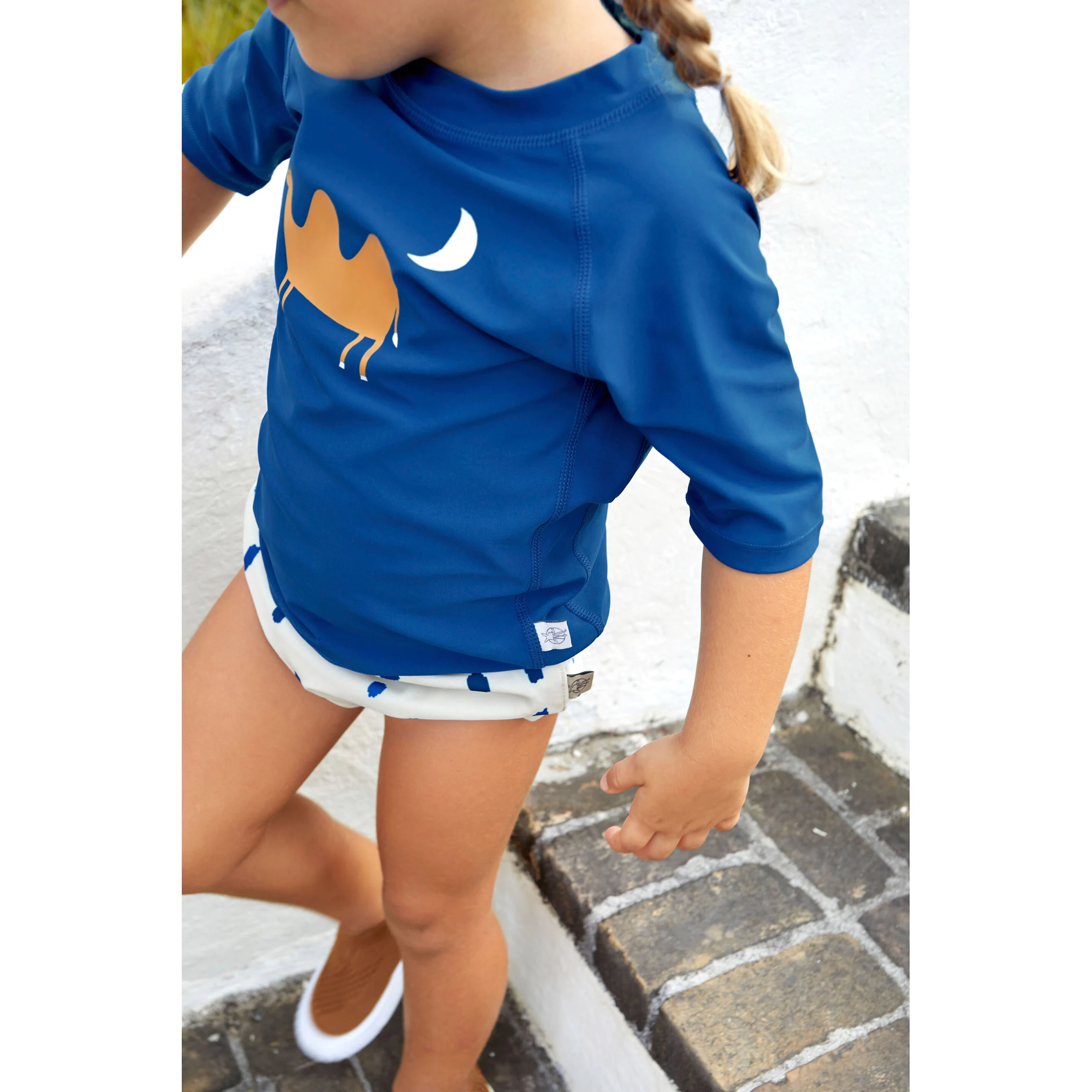 Lässig Bade-T-Shirt mit UV-Schutz Kamel blau