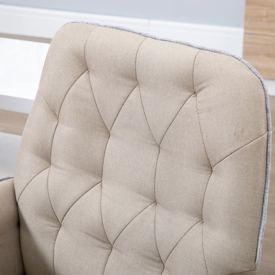 HOMCOM Bürostuhl mit Wippfunktion, aus Webstoff und Polyester, gemütlich beige