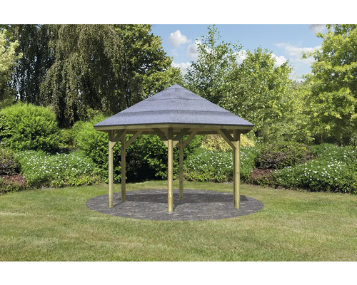 Karibu Classic Felm Paviljoen met Kap 324 x 370 cm drukbehandeld