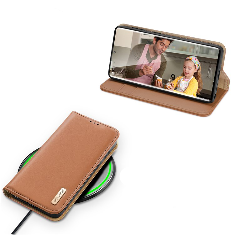 Samsung Galaxy S24 Ultra Flip Wallet Cover Echtleder Tasche (RFID Schutz) - Braun