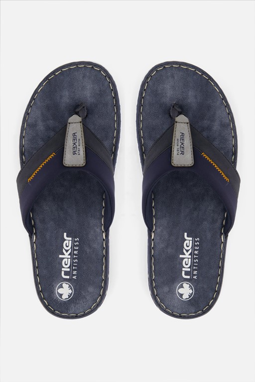 Rieker Dollaro Slippers blauw Leer