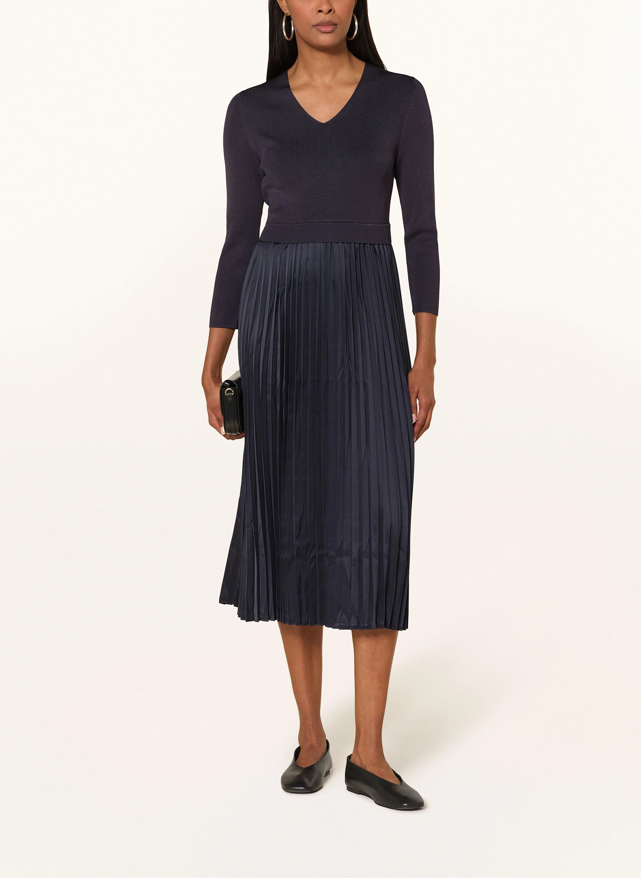 s.Oliver BLACK LABEL Kleid im Materialmix mit Plissees