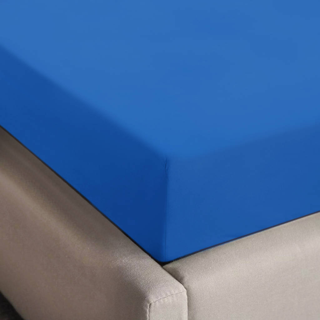 katoenen hoeslaken blauw