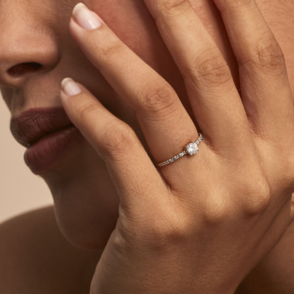 Bague Solitaire Servana Or Jaune Oxyde De Zirconium