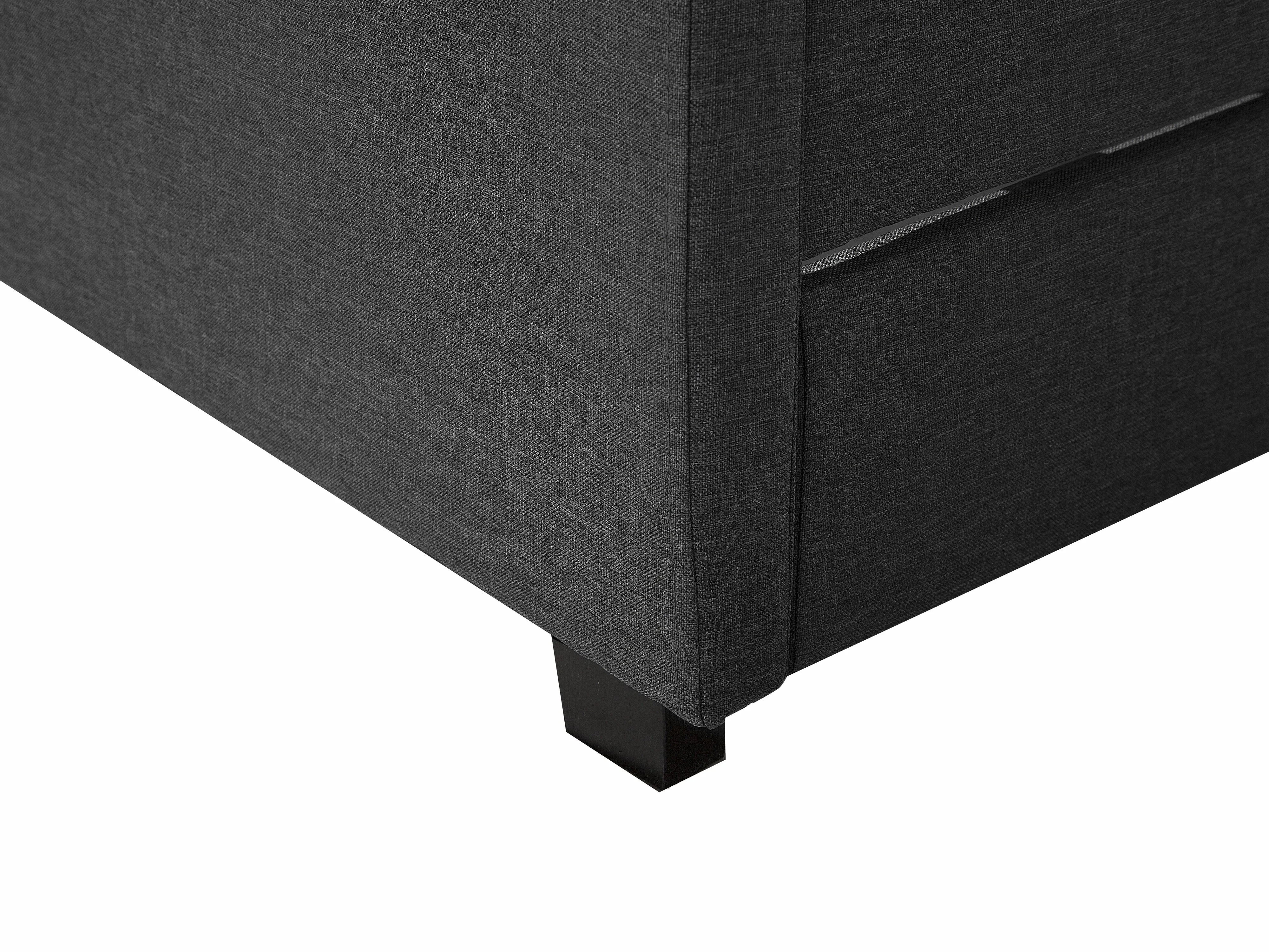 Bed met opbergladen Stof MONTPELLIER 180 x 200 cm Donkergrijs