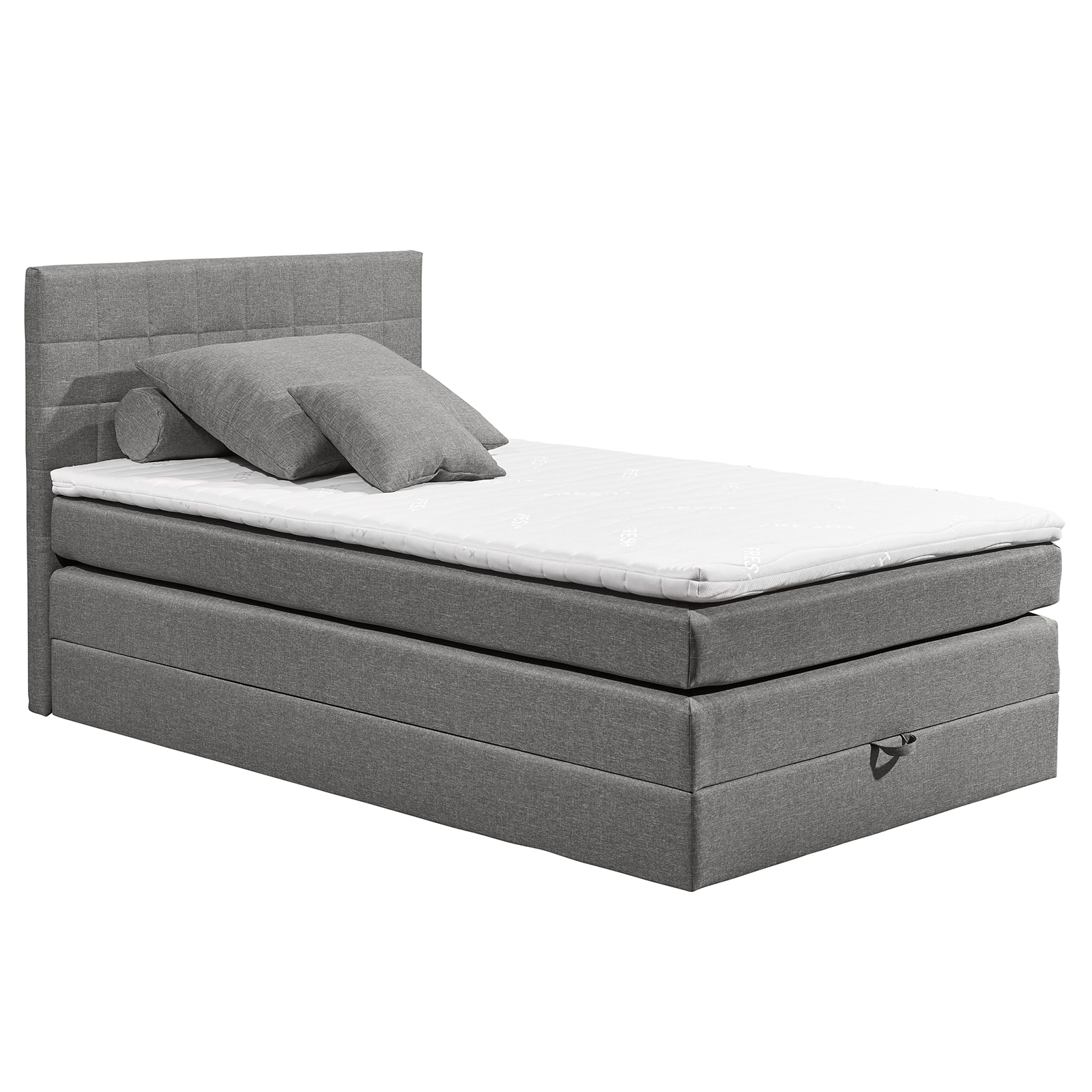 Boxspringbett - grau - H2 - Microfaser - 140x200 cm