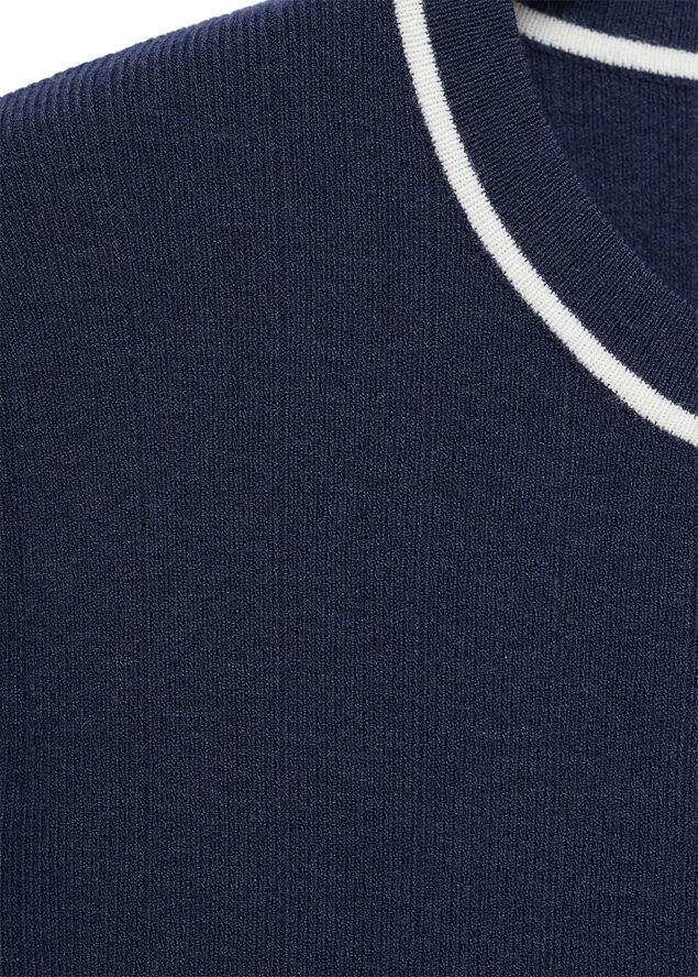 MANGO Short dress with contrasting ends Navy