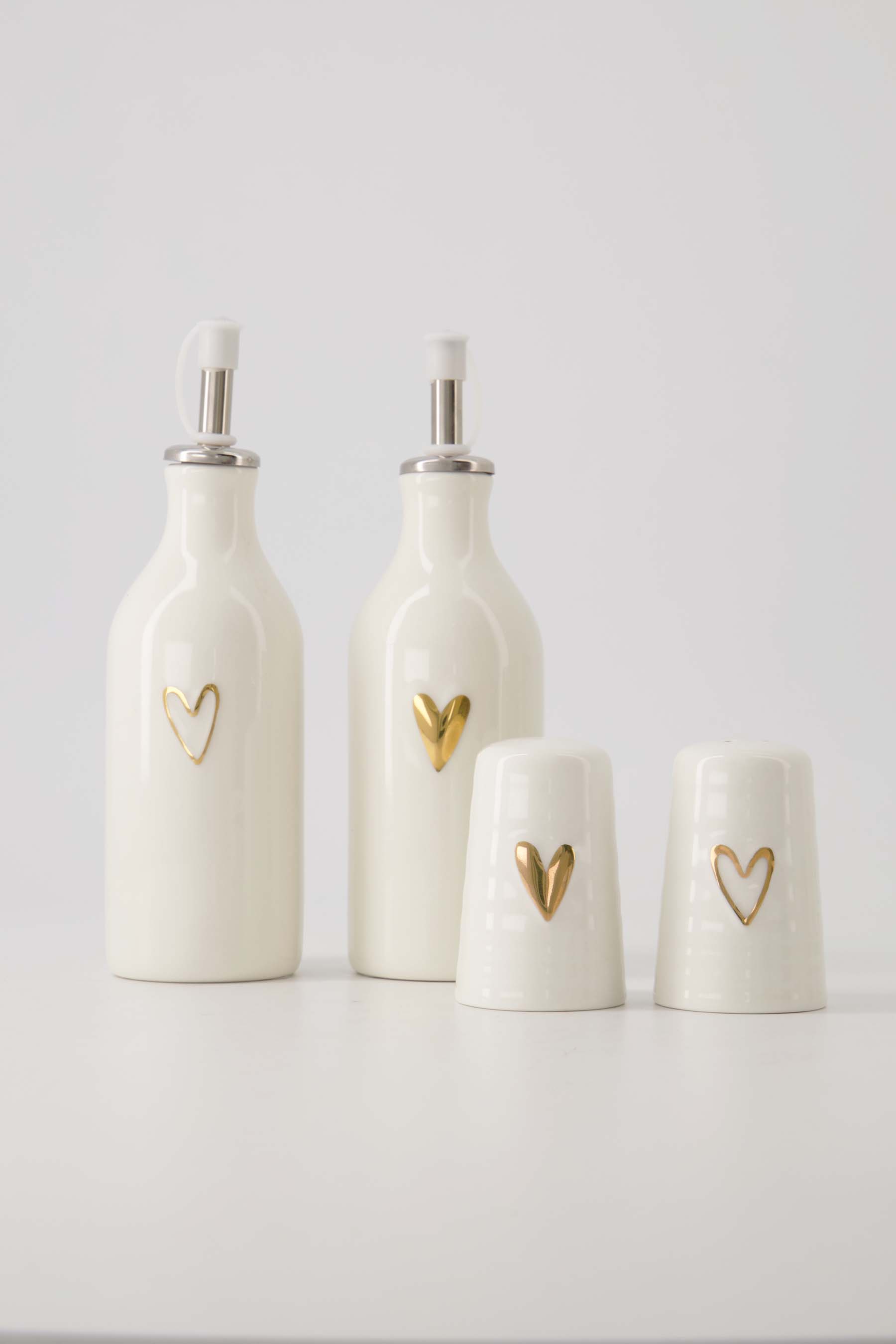 salt and pepper set white / gold