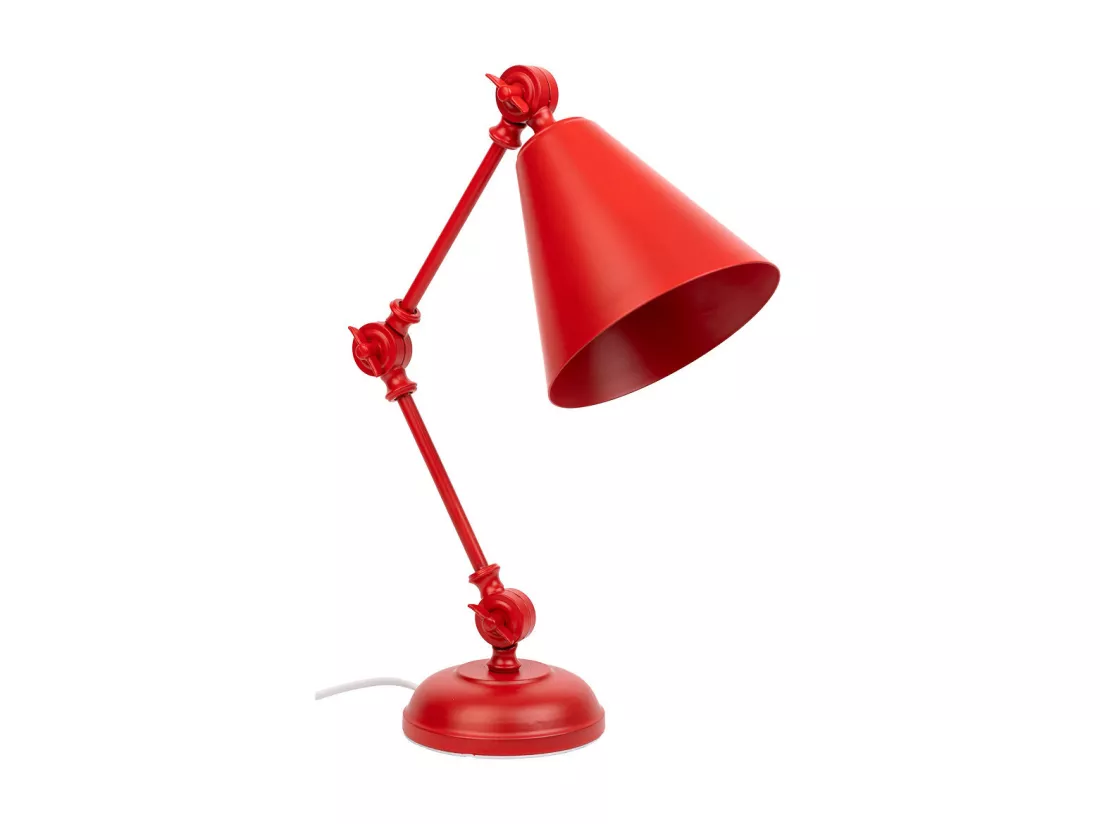 Lampe de bureau en métal rouge 24x15x45h