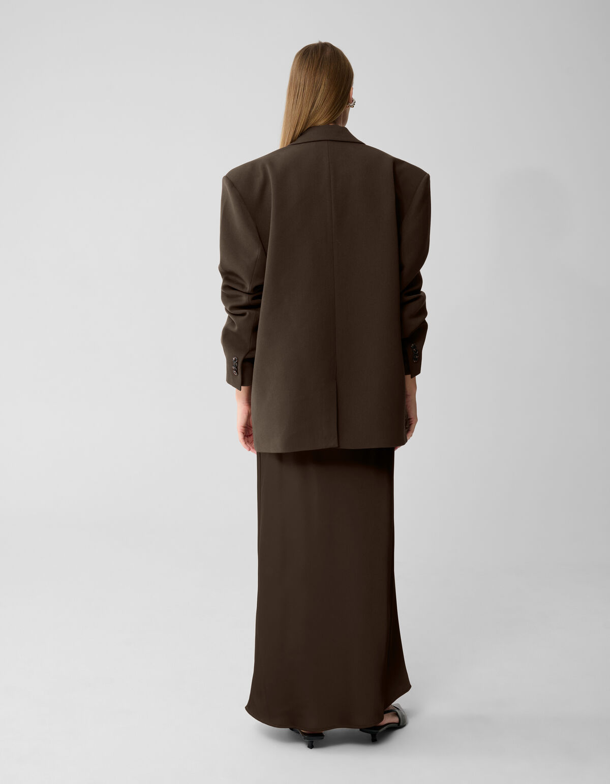 Tapered Blazer Donkerbruin By Lonneke