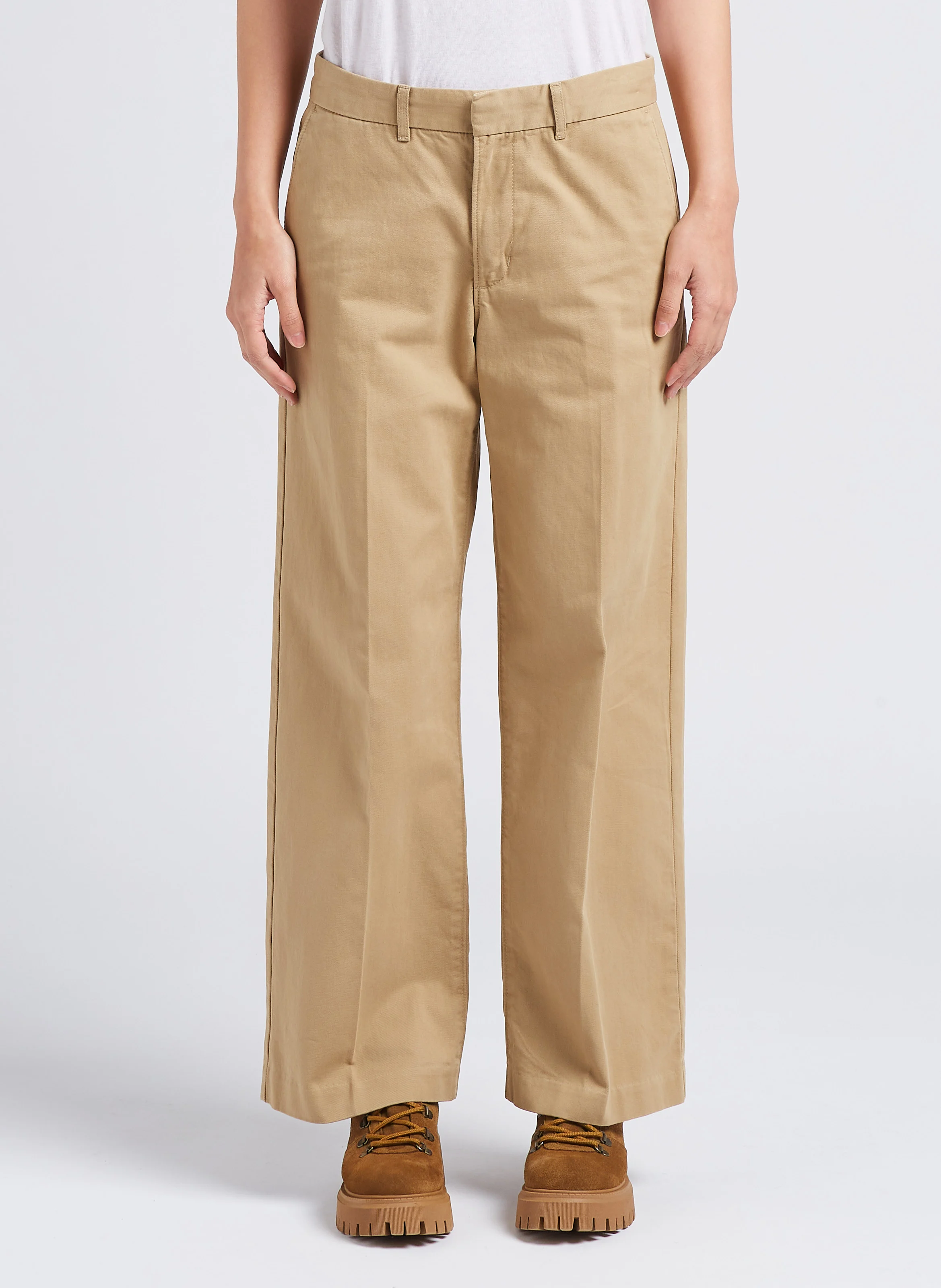 BAGGY TROUSER - Pantalon droit en coton | Beige