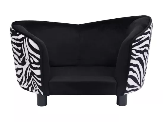 Canapé pour chien Noir 68x38x38 cm Peluche