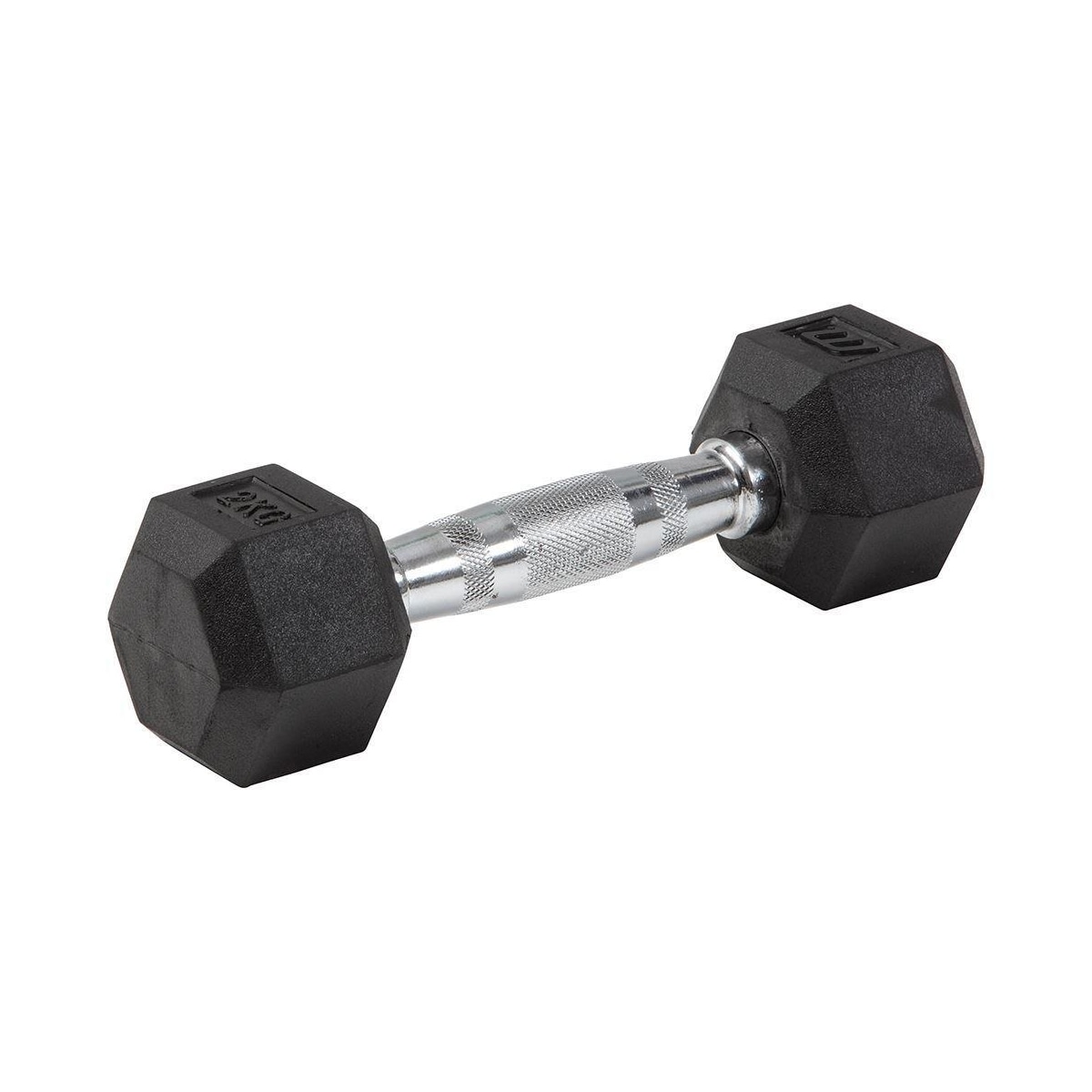 Master Fitness Master Gummi / krom hex hantel 2 kg